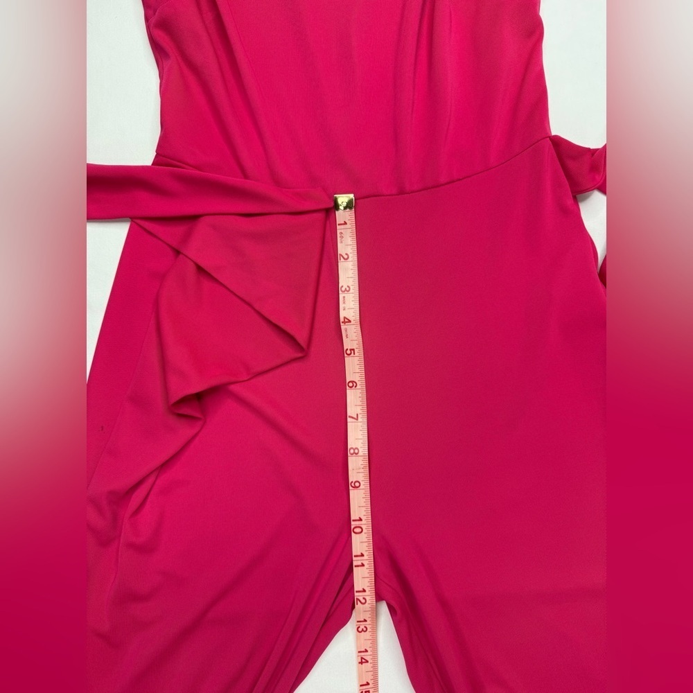 NWT Lauren Ralph Lauren Pink Zippered Self Tie Waist Sleeveless Jumpsuit Size 0 - Picture 11 of 13